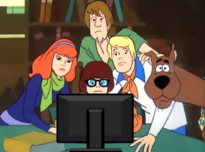 "Jinkies! The robbers put their pictures all over Facebook!"