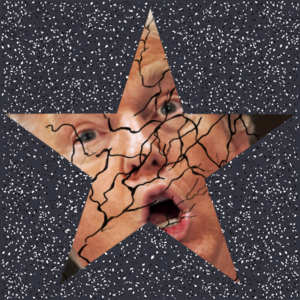 donald trump's face inside a cracked hollywood star